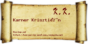 Karner Krisztián névjegykártya