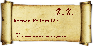 Karner Krisztián névjegykártya